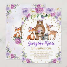 Paarse Gouden Bos Girly Floral Verjaardag