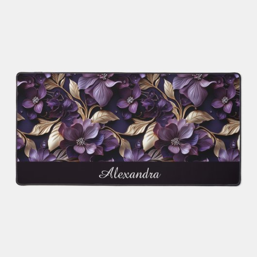 PAARSE GOUDEN BOTANISCHE TUIN BLOEMEN ELEGANT OP M BUREAUMAT (Voorkant)