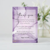 Paarse gouden bruiloft bedankkaart (Staand voorkant)