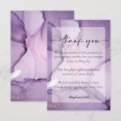 Paarse gouden bruiloft bedankkaart (Voorkant / Achterkant)