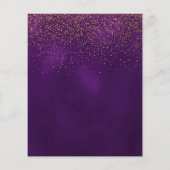 Paarse gouden budget Graduation feestuitnodiging (Achterkant)