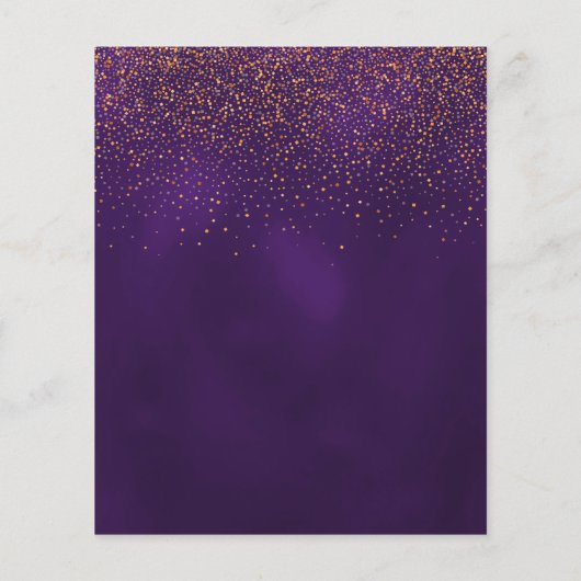 Paarse gouden budget Graduation feestuitnodiging (Achterkant)