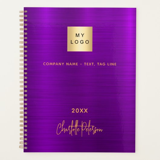 Paarse gouden business logo Elegant 2025 Planner (Voorkant)