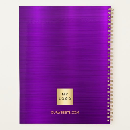 Paarse gouden business logo Elegant 2025 Planner (Achterkant)