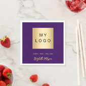 Paarse gouden café bar business logo handtekening servet (Insitu)