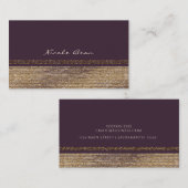 Paarse Gouden Chique Sparkling Glam Elegant Custom Visitekaartje (Voorkant / Achterkant)
