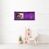 Paarse Gouden Confetti 2020 Foto Afstudeerfeest Spandoek (Insitu)