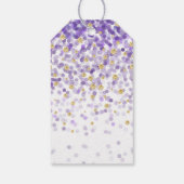 Paarse & Gouden Confetti Baby shower Favor Cadeau  Cadeaulabel (Achterkant)