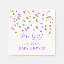 Paarse gouden Confetti Baby shower