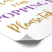 Paarse gouden Confetti Bedankt voor Popping By Sig Poster (Hoek)