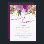 Paarse Gouden Confetti Bloemen Vrijgezellenfeest U Kaart<br><div class="desc">modernere gridal-doucheruimten in de Little Bayleigh Store!</div>