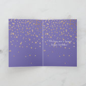 Paarse gouden Confetti Kaart (Binnen)