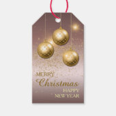 Paarse gouden Confetti kerstpannen Cadeaulabel (Voorkant)