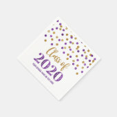 Paarse Gouden Confetti Klasse van 2020 Afstuderen Servet (Hoek)