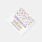 Paarse gouden Confetti met liefde Servet (Hoek)