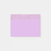 Paarse gouden Confetti Post-it® Notes (Voorkant)