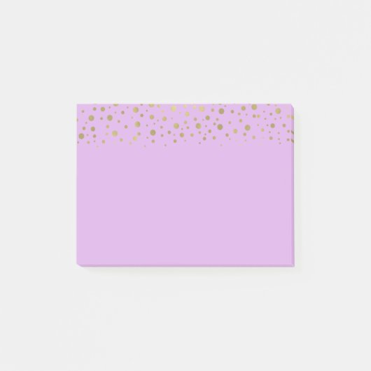 Paarse gouden Confetti Post-it® Notes (Voorkant)