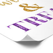 Paarse gouden Confetti snoep & traktaties dessertt Poster (Hoek)