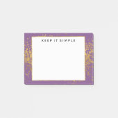 Paarse gouden Confetti Stippen Post-it® Notes (Voorkant)
