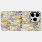 Paarse Gouden Crème Orchidee Bloemen Case-Mate iPhone Case (Achterkant (horizontaal))