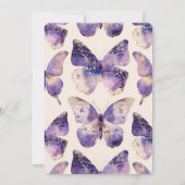 Paarse Gouden Crème Vlinders Baby shower Kaart (Achterkant)