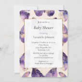 Paarse Gouden Crème Vlinders Baby shower Kaart (Voorkant)