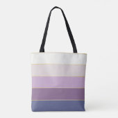 paarse gouden Custom Summer Color Block Stripes Tote Bag (Achterkant)