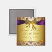  Paarse gouden Damask Bewaar de Datummagneet Magneet (Voorkant / Achterkant)