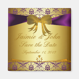  Paarse gouden Damask Bewaar de Datummagneet Magneet