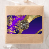 Paarse & gouden damast etiket (Insitu)