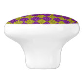 Paarse & Gouden Diamant Glitters Keramische Knop (Zijkant)