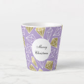 Paarse gouden diamanten kerst latte mok (Voorkant)