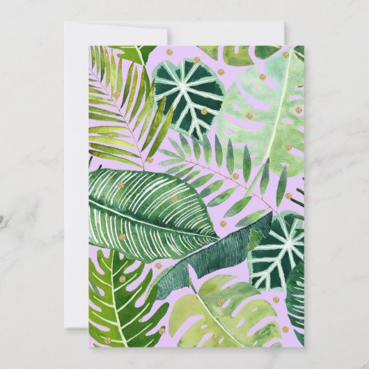 Paarse Gouden Dinosaurus Meisje Verjaardag Kaart (Achterkant)