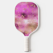 Paarse Gouden Disco Bal Retro 70's Pickleball Paddle (Voorkant)