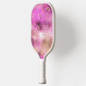 Paarse Gouden Disco Ball Retro 70's Pickleball Paddle (Links)