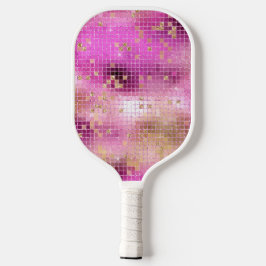 Paarse Gouden Disco Ball Retro 70's Pickleball Paddle
