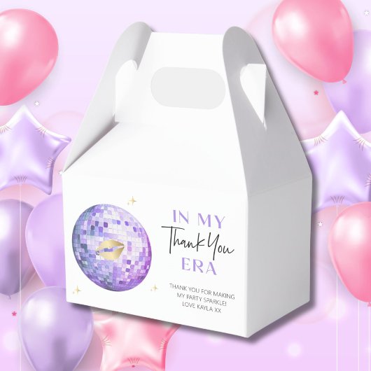 Paarse Gouden Discobal Mijn Verjaardags Tijdperk B Bedankdoosjes