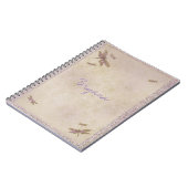 Paarse & Gouden Dragonflies Dragonfly Journal Cust Notitieboek (Linkerzijde)