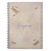 Paarse & Gouden Dragonflies Dragonfly Journal Cust Notitieboek (Voorkant)
