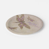 Paarse & Gouden Dragonflies Dragonfly Party Custom Papieren Bordje (Gekanteld)
