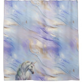 Paarse gouden droom eenhoorn douchegordijn (Voorkant)