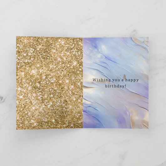 Paarse Gouden Droom Eenhoorn Goud Glans Kaart (Binnen)