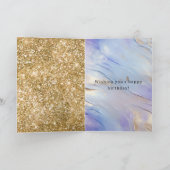 Paarse Gouden Droom Eenhoorn Gouden Glitter Kaart (Binnen)