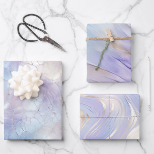 Paarse gouden droom inpakpapier vel