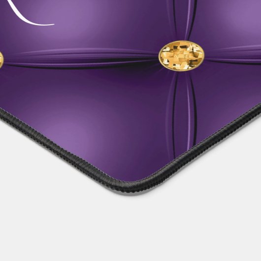 Paarse Gouden Edelsteen TuftDesk Mat met Aangepast (Hoek)