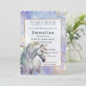 Paarse gouden eenhoorn kaart (Staand voorkant)