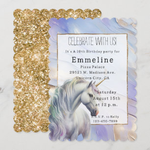 Paarse gouden eenhoorn kaart