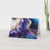 Paarse, gouden en Aqua Elegant bruiloft Bedankkaart (Achterkant)