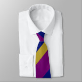 Paarse gouden en blauw gestreepte Stropdas (Gebonden)