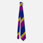 Paarse gouden en blauw gestreepte Stropdas (Achterkant)